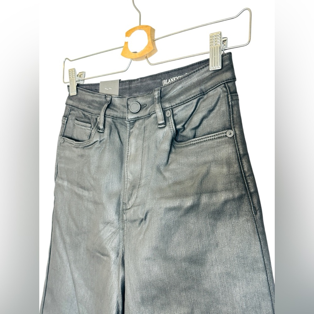 blankNYC Coated Black Franklin Wide Leg High Waisted Spartacus Jeans - Picture 8 of 14